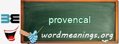 WordMeaning blackboard for provencal